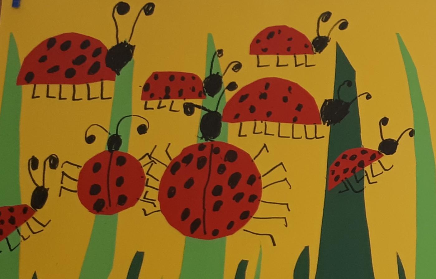 Steine Marienkäfer gelb