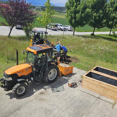 Vorarbeiten für unser Hochbeet